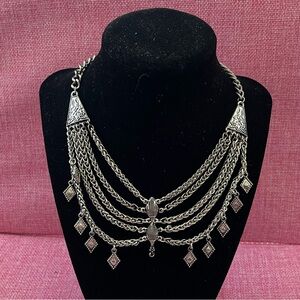 Elegant Silver Layered Necklace